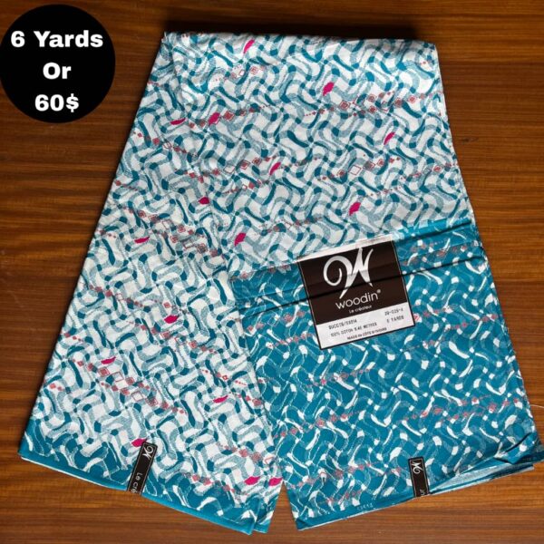 Pagne Wax Africain - Bleu Canard