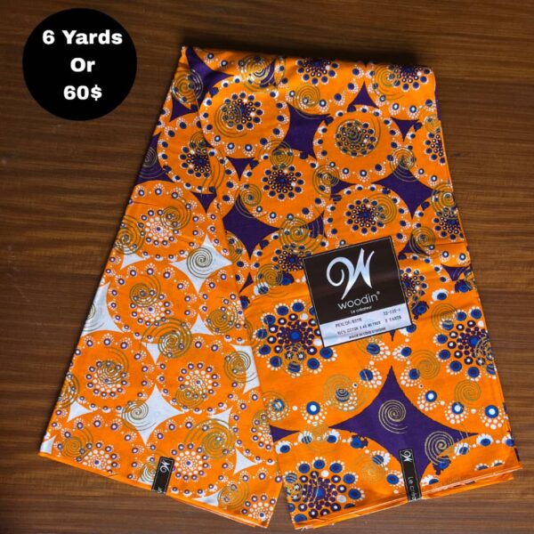 Pagne Wax Africain - Orange dynamique