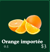 Orange ya bapaya - Orange importée