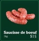 Saucisse de bœuf