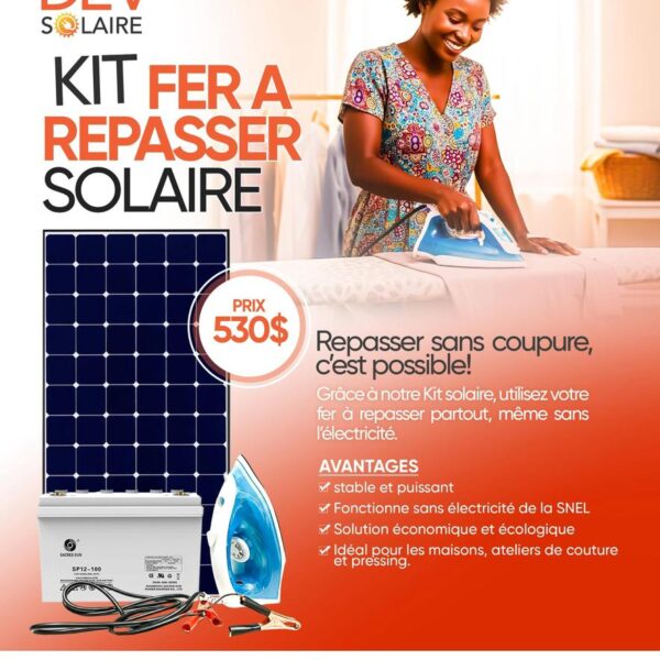 Kit fer à repasser solaire