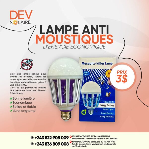 Lampe anti moustique d'énergie économique