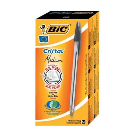 Boîte de 50 stylos bille noirs