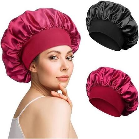 Bonnet en satin pour la nuit