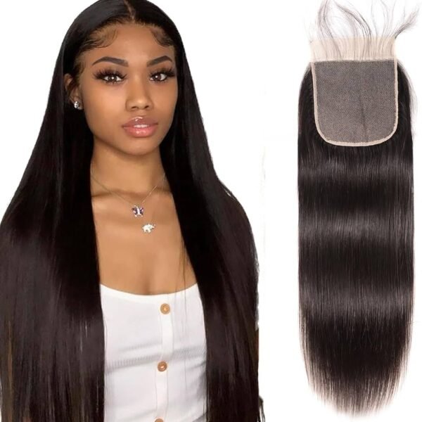 Closure 4x4 lisse en cheveux naturels